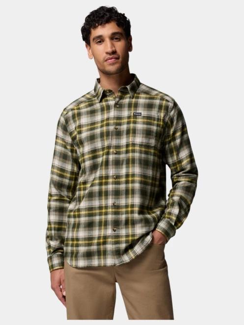 Columbia Cornell Woods Flannel Long Sleeve Shirt férfi hosszú ujjú ing zöld színben 2
