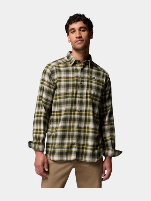 Columbia Cornell Woods Flannel Long Sleeve Shirt férfi hosszú ujjú ing zöld színben 5