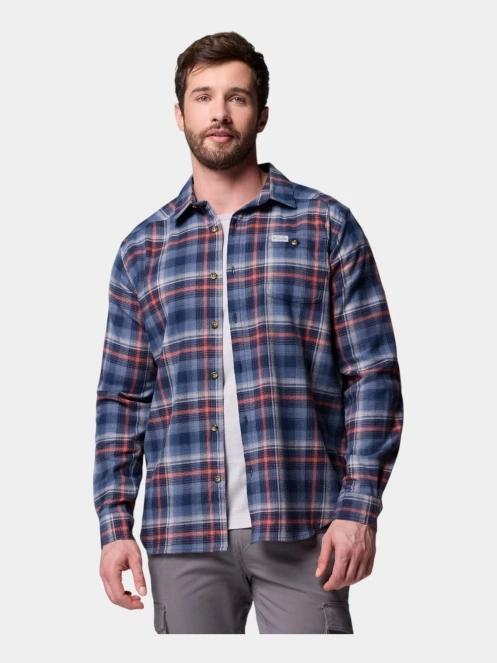 Columbia Cornell Woods Flannel Long Sleeve Shirt férfi hosszú ujjú ing kék színben 5