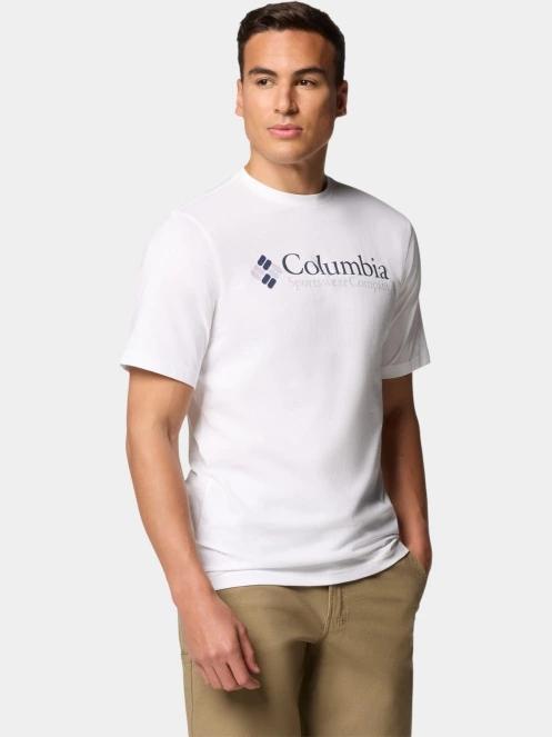 Columbia CSC Basic Logo Short Sleeve Shirt férfi rövid ujjú póló fehér színben 5