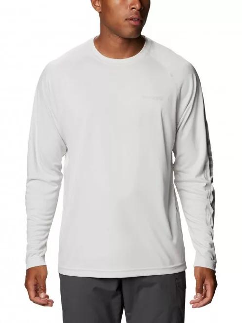 Columbia Terminal Tackle Heather LS Shirt férfi hosszú ujjú sport póló fehér színben 2