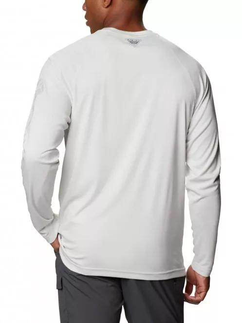 Columbia Terminal Tackle Heather LS Shirt férfi hosszú ujjú sport póló fehér színben 3