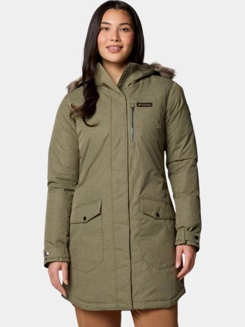Columbia Suttle Mountain Long Insulated Jacket női télikabát zöld színben 2