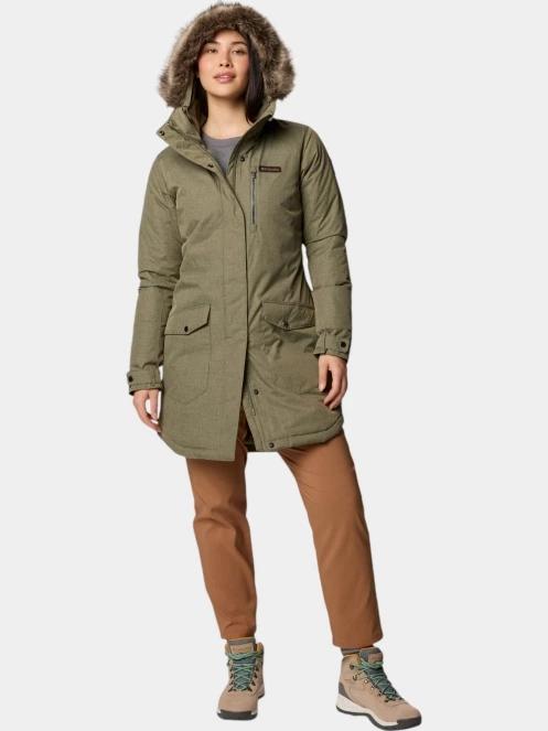 Columbia Suttle Mountain Long Insulated Jacket női télikabát zöld színben 5