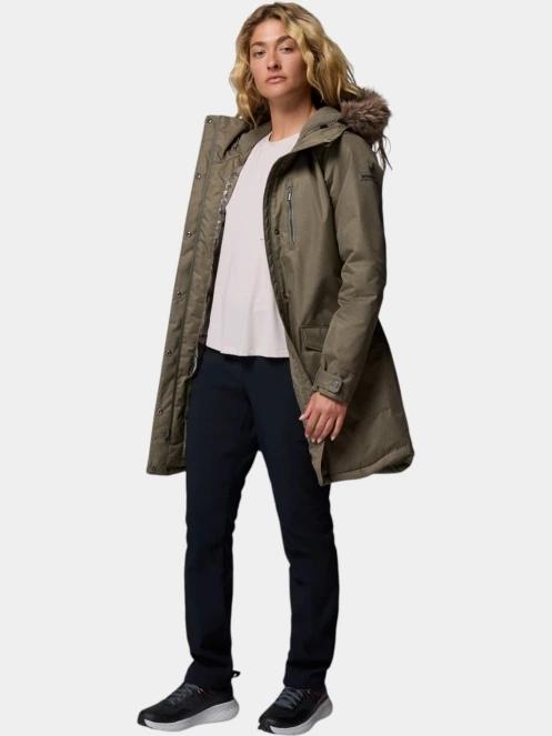 Columbia Suttle Mountain Long Insulated Jacket női télikabát zöld színben 7
