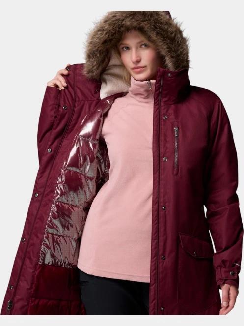 Columbia Suttle Mountain Long Insulated Jacket női télikabát piros színben 7