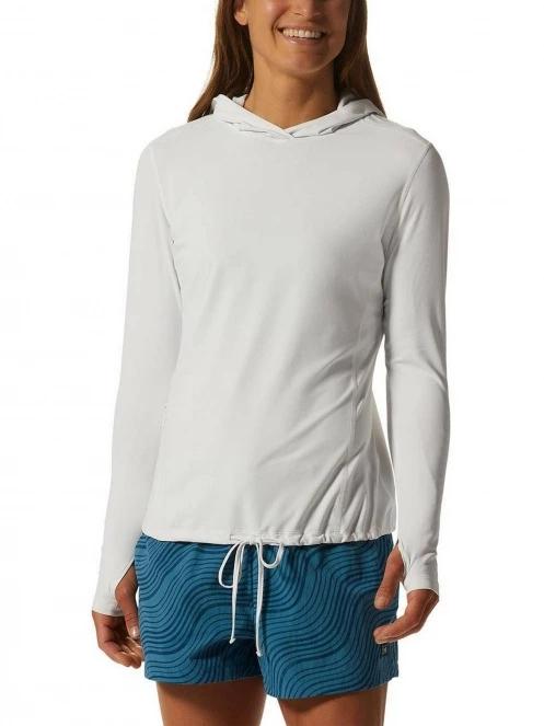 Mountain Hardwear Crater Lake Long Sleeve Hoody női kapucnis pulóver szürke színben 2
