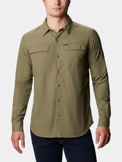 Columbia Silver Ridge 2.0 Long Sleeve Shirt férfi hosszú ujjú túraing zöld színben 2