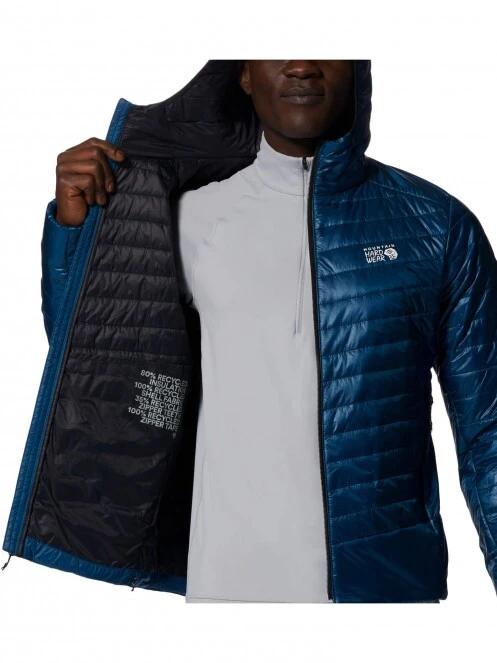 Mountain Hardwear Ghost Shadow Hoody férfi steppelt átmeneti kabát kék színben 5