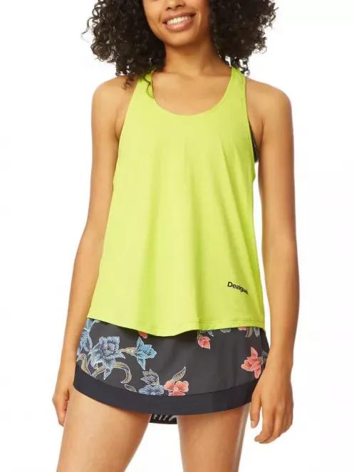 Desigual Double Tshirt Bra Geopatch női rövid ujjú sport póló zöld színben 2