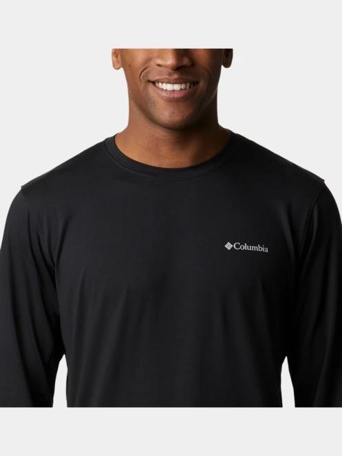 Columbia Tech Trail Long Sleeve Crew II férfi hosszú ujjú sport póló fekete színben 5