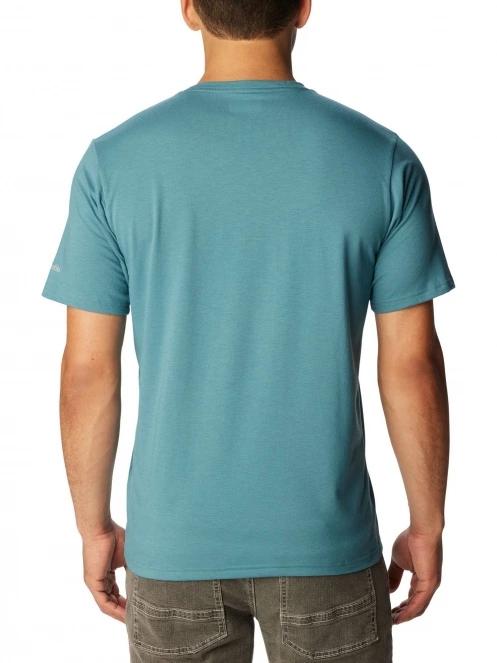 Columbia Men's Sun Trek Short Sleeve Graphic Tee férfi rövid ujjú sport póló zöld színben 4