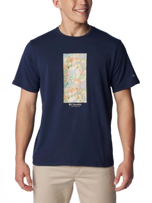 Columbia Men's Sun Trek Short Sleeve Graphic Tee férfi rövid ujjú sport póló kék színben 2