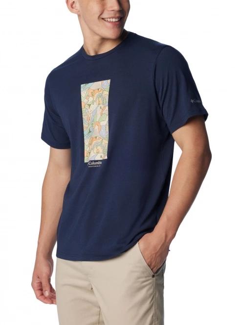 Columbia Men's Sun Trek Short Sleeve Graphic Tee férfi rövid ujjú sport póló kék színben 5