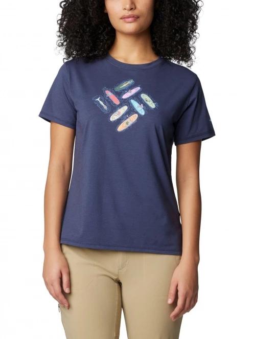 Columbia Sun Trek Short Sleeve Graphic Tee női rövid ujjú póló kék színben 2