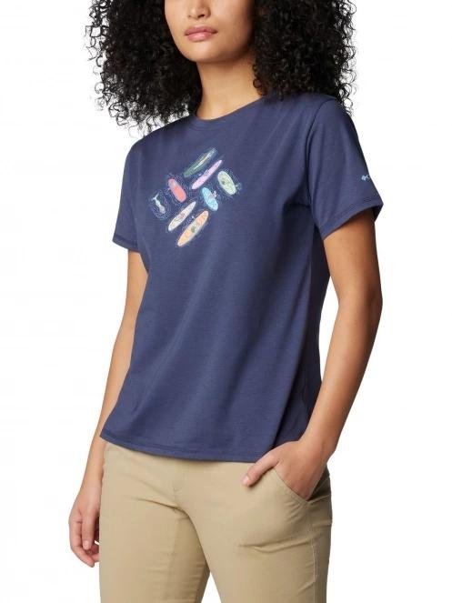 Columbia Sun Trek Short Sleeve Graphic Tee női rövid ujjú póló kék színben 5