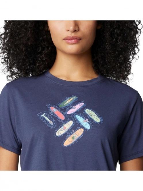Columbia Sun Trek Short Sleeve Graphic Tee női rövid ujjú póló kék színben 6