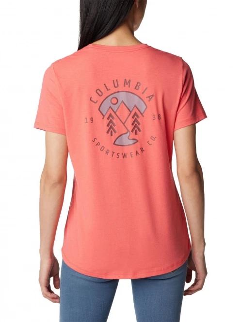 Columbia Sun Trek Short Sleeve Graphic Tee női rövid ujjú póló piros színben 4