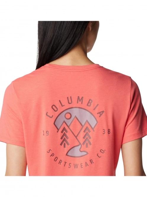 Columbia Sun Trek Short Sleeve Graphic Tee női rövid ujjú póló piros színben 6