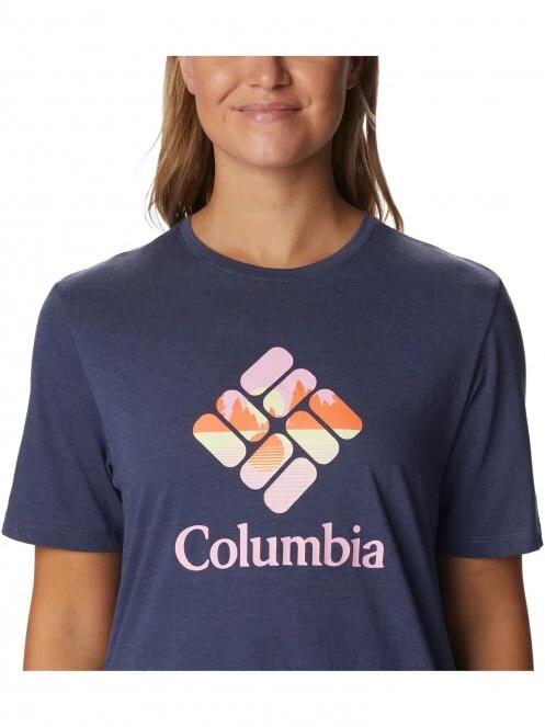 Columbia Bluebird Day Relaxed Crew Neck női rövid ujjú póló kék színben 5