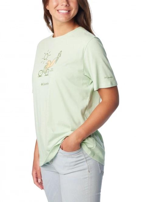 Columbia Bluebird Day Relaxed Crew Neck női rövid ujjú póló zöld színben 5