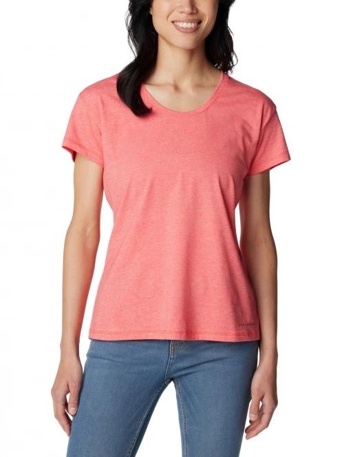 Columbia Sun Trek Short Sleeve Tee női rövid ujjú sport póló piros színben 2