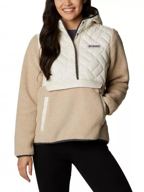 Columbia Sweet View Fleece Hooded Pullover női utcai kabát homok színben 2