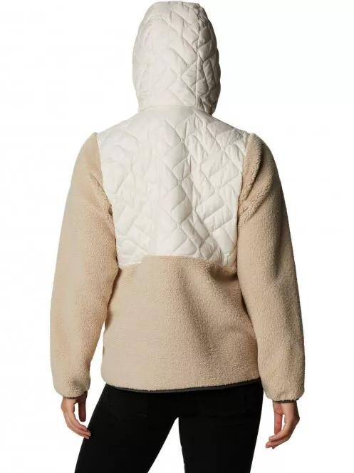 Columbia Sweet View Fleece Hooded Pullover női utcai kabát homok színben 3
