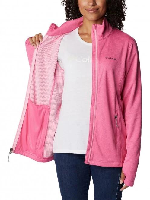 Columbia W Park View Grid Fleece Full Zip női polár pulóver rózsaszín színben 5