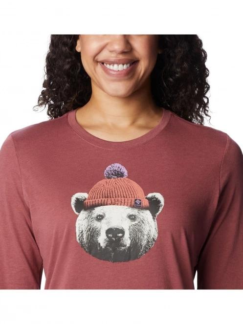 Columbia Hidden Haven Long Sleeve Tee női hosszú ujjú póló piros színben 6