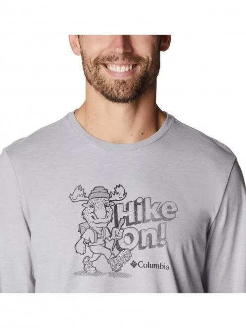 Columbia Apres Lifestyle Graphic Long Sleeve férfi hosszú ujjú póló szürke színben 5