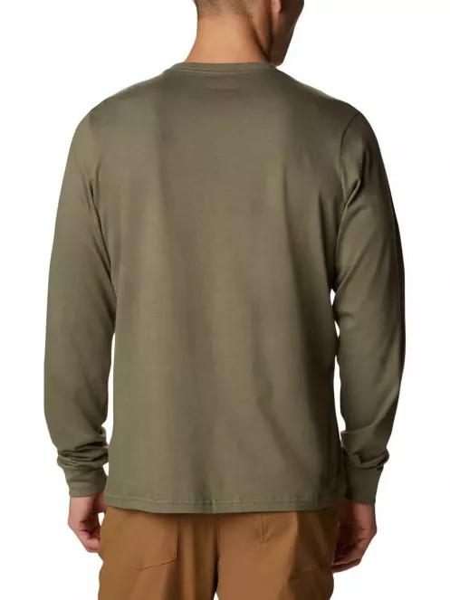 Columbia Apres Lifestyle Graphic Long Sleeve Shirt férfi hosszú ujjú póló zöld színben 3