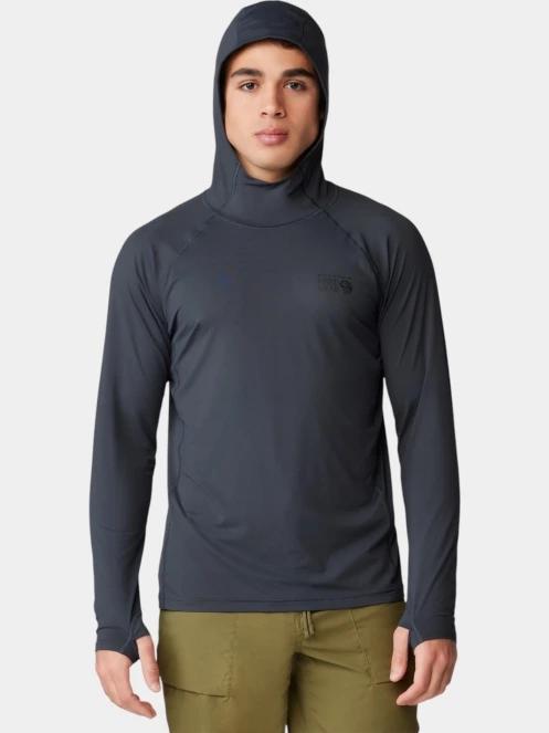 Mountain Hardwear Crater Lake Hoody férfi hosszú ujjú sport póló fekete színben 2