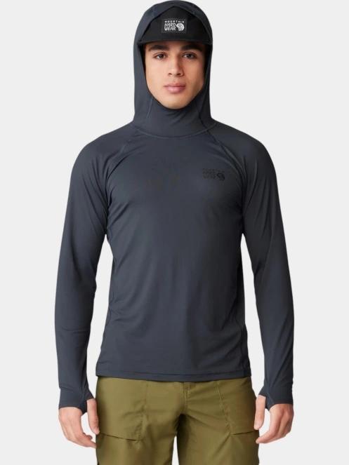 Mountain Hardwear Crater Lake Hoody férfi hosszú ujjú sport póló fekete színben 6