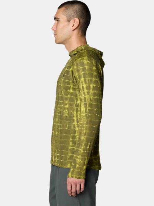 Mountain Hardwear Crater Lake Long Sleeve Hoody férfi hosszú ujjú sport póló zöld színben 3