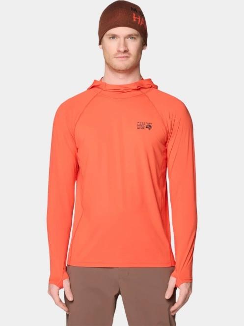 Mountain Hardwear Crater Lake Long Sleeve Hoody férfi hosszú ujjú sport póló piros színben 2