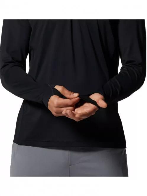 Mountain Hardwear Crater Lake Long Sleeve Crew férfi hosszú ujjú sport póló fekete színben 6