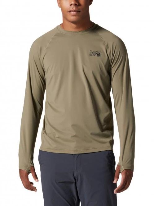 Mountain Hardwear Crater Lake Long Sleeve Crew férfi hosszú ujjú sport póló zöld színben 2
