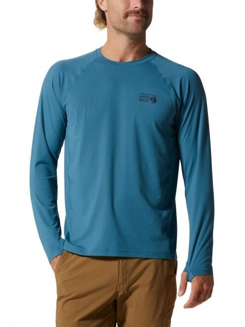 Mountain Hardwear Crater Lake Long Sleeve Crew férfi hosszú ujjú sport póló kék színben 2