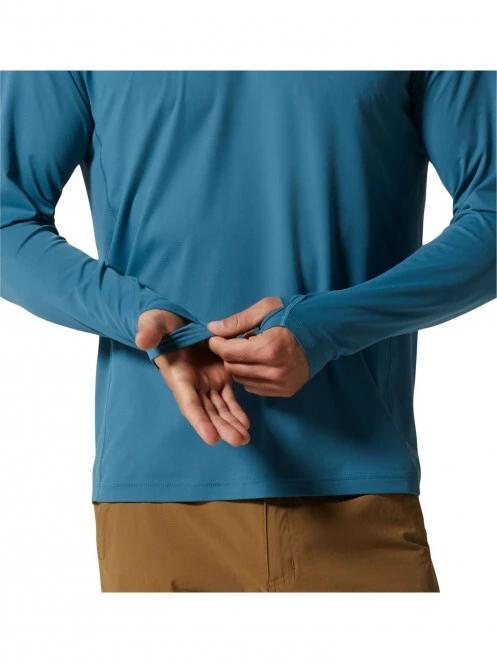 Mountain Hardwear Crater Lake Long Sleeve Crew férfi hosszú ujjú sport póló kék színben 6