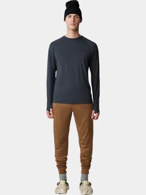 Mountain Hardwear Crater Lake Long Sleeve Crew férfi hosszú ujjú sport póló szürke színben 5
