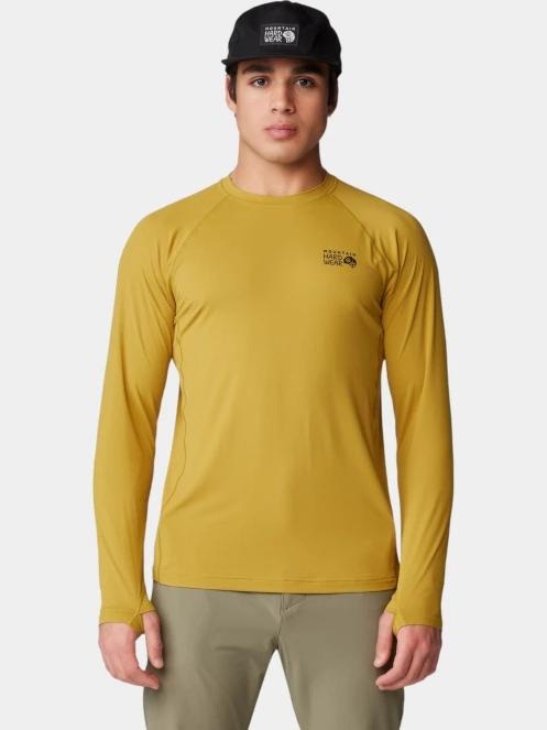 Mountain Hardwear Crater Lake Long Sleeve Crew férfi hosszú ujjú sport póló sárga színben 5