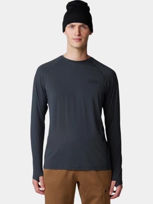 Mountain Hardwear Crater Lake Long Sleeve Crew férfi hosszú ujjú sport póló fekete színben 2