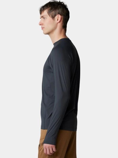 Mountain Hardwear Crater Lake Long Sleeve Crew férfi hosszú ujjú sport póló fekete színben 3