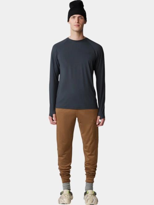 Mountain Hardwear Crater Lake Long Sleeve Crew férfi hosszú ujjú sport póló fekete színben 5