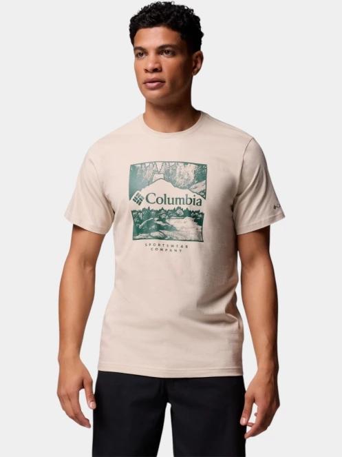 Columbia CSC Seasonal Logo Tee férfi rövid ujjú póló homok színben 2