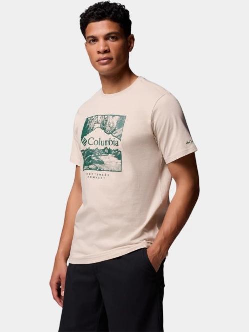 Columbia CSC Seasonal Logo Tee férfi rövid ujjú póló homok színben 3