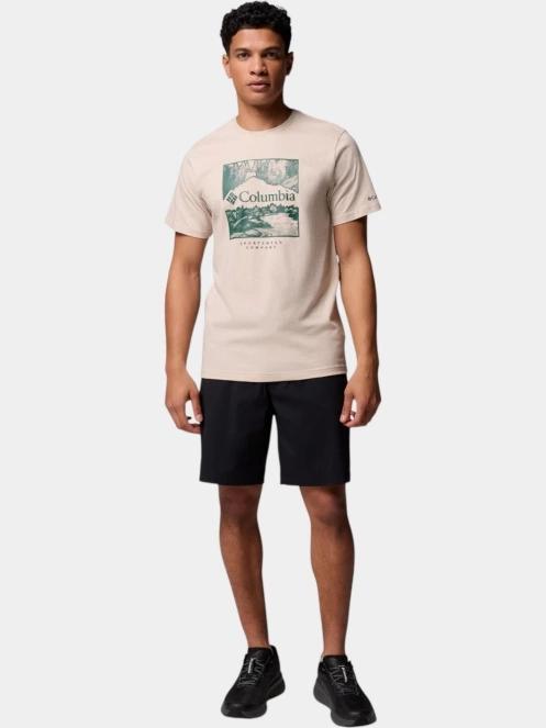 Columbia CSC Seasonal Logo Tee férfi rövid ujjú póló homok színben 5