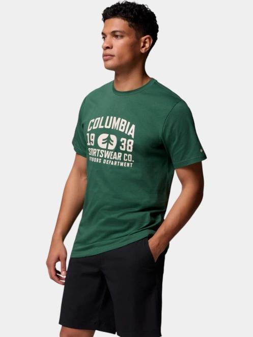 Columbia CSC Seasonal Logo Tee férfi rövid ujjú póló zöld színben 3