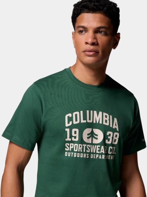 Columbia CSC Seasonal Logo Tee férfi rövid ujjú póló zöld színben 6